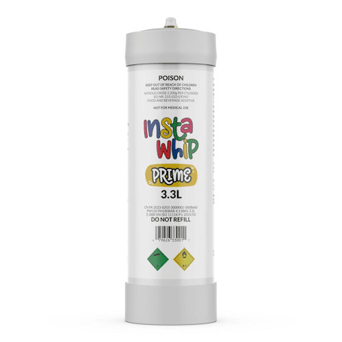 The InstaWhip 3.3L Prime 2,220G, made in a state-of-the-art factory, is an innovative cream whipping device designed for maximum efficiency. Enjoy 24/7 one-hour Nang Delivery in Melbourne.